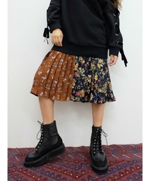 EVRIS | プリーツFLOWERコンビミディースカート(スカート)