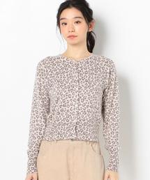 Another Edition | レオパードクルーネックカーディガン(カーディガン/ボレロ)