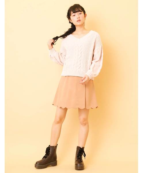 OLIVE des OLIVE(オリーブデオリーブ)の「ベロアモールプルオーバー(ニット/セーター・レディース・オフホワイト/ピンク/グリーン/ラベンダー・FREE)」の19枚目の写真