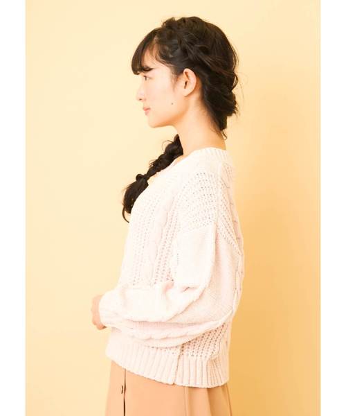 OLIVE des OLIVE(オリーブデオリーブ)の「ベロアモールプルオーバー(ニット/セーター・レディース・オフホワイト/ピンク/グリーン/ラベンダー・FREE)」の18枚目の写真