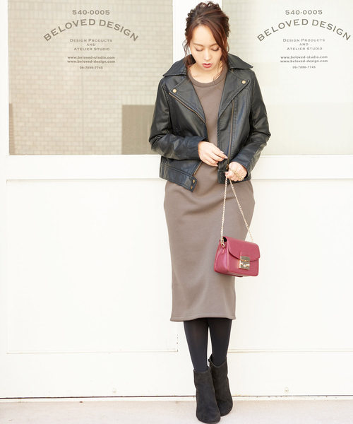 KOBE LETTUCE（コウベレタス）の「まるで着る毛布！暖かさダントツ『ぬく盛り』Iラインスウェットワンピース/レディース[E1745]神戸レタス（ワンピース・レディース・ベージュ系その他/ネイビー/チャコールグレー/ブラック・FREE）」の9枚目の写真