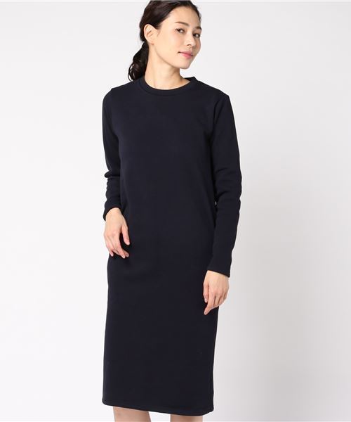 KOBE LETTUCE（コウベレタス）の「まるで着る毛布！暖かさダントツ『ぬく盛り』Iラインスウェットワンピース/レディース[E1745]神戸レタス（ワンピース・レディース・ベージュ系その他/ネイビー/チャコールグレー/ブラック・FREE）」の4枚目の写真