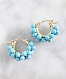 TONE SELECT GOODS | 【marinaJEWELRY】14kgf/Turquoise wrapped pierced earring(ピアス（両耳用）)