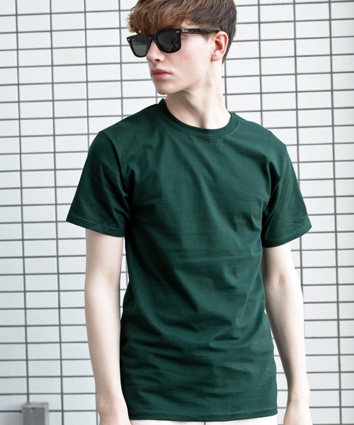 Champion（チャンピオン）の「【Champion】無地半袖Tシャツ コットン Authentic T-SHIRTS（Tシャツ/カットソー・メンズ・ホワイト/ブラック/グレー/ネイビー/チャコールグレー/ロイヤルブルー/レッド/ダークグリーン/オレンジ/ワイン/パープル・LARGE/MEDIUM/SMALL）」の5枚目の写真