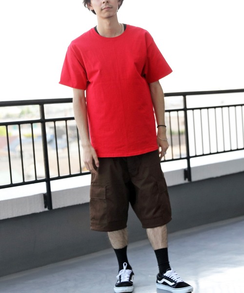 Champion（チャンピオン）の「【Champion】無地半袖Tシャツ コットン Authentic T-SHIRTS（Tシャツ/カットソー・メンズ・ホワイト/ブラック/グレー/ネイビー/チャコールグレー/ロイヤルブルー/レッド/ダークグリーン/オレンジ/ワイン/パープル・LARGE/MEDIUM/SMALL）」の21枚目の写真