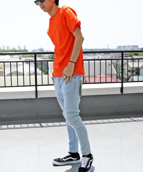 Champion（チャンピオン）の「【Champion】無地半袖Tシャツ コットン Authentic T-SHIRTS（Tシャツ/カットソー・メンズ・ホワイト/ブラック/グレー/ネイビー/チャコールグレー/ロイヤルブルー/レッド/ダークグリーン/オレンジ/ワイン/パープル・LARGE/MEDIUM/SMALL）」の17枚目の写真