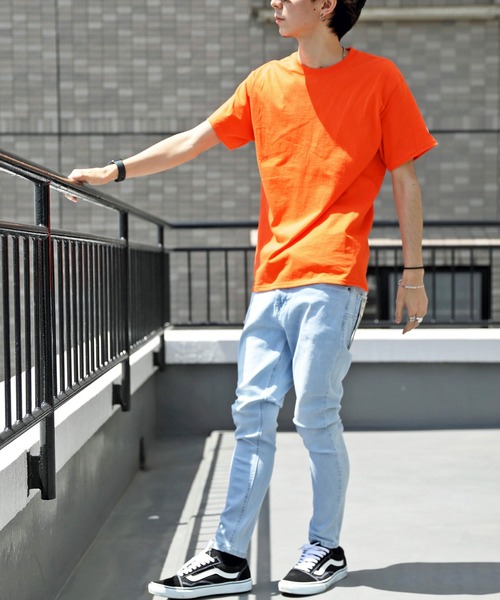 Champion（チャンピオン）の「【Champion】無地半袖Tシャツ コットン Authentic T-SHIRTS（Tシャツ/カットソー・メンズ・ホワイト/ブラック/グレー/ネイビー/チャコールグレー/ロイヤルブルー/レッド/ダークグリーン/オレンジ/ワイン/パープル・LARGE/MEDIUM/SMALL）」の13枚目の写真