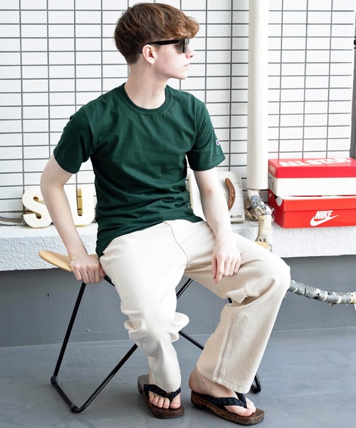 セール】【Champion】無地半袖Tシャツ コットン Authentic T