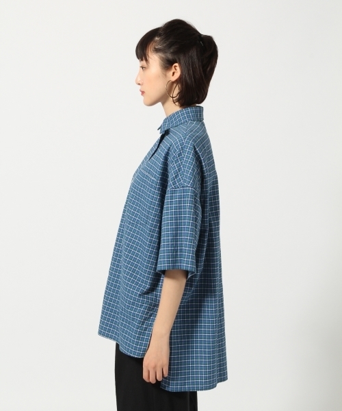 LOWRYS FARM（ローリーズファーム）の「チェックＢＩＧシャツ／ＳＳ　787894 （シャツ/ブラウス・レディース・オフホワイト/ブルー/イエロー・FREE）」の8枚目の写真