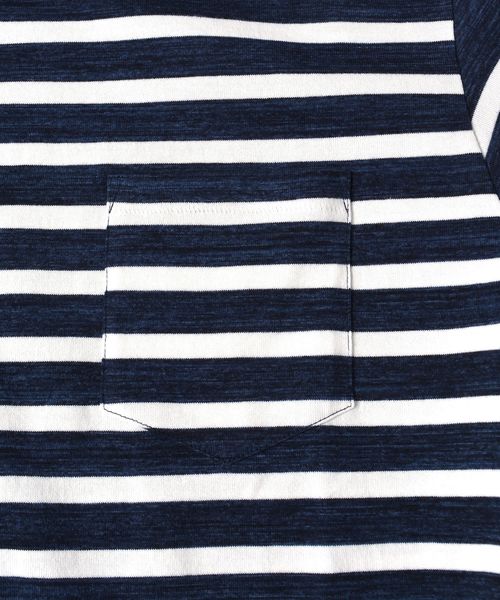SHIPS(シップス)の「SC: MADE IN JAPAN スペック染め/ボーダー ポケット Tシャツ□(Tシャツ/カットソー・メンズ・ホワイト/ライトブルー/ネイビー/グリーン・LARGE/MEDIUM/SMALL/X-LARGE)」の12枚目の写真