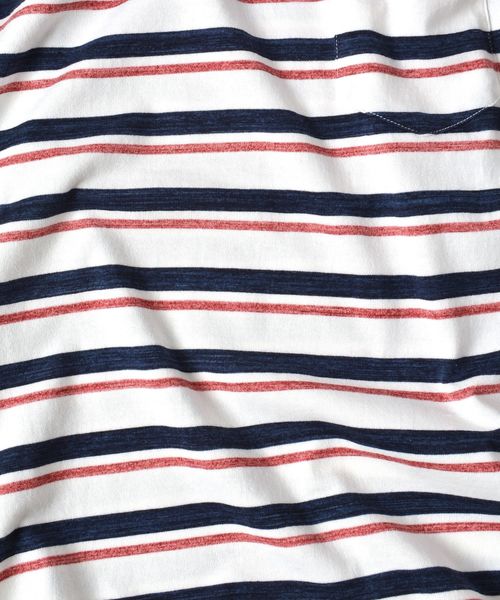SHIPS(シップス)の「SC: MADE IN JAPAN スペック染め/ボーダー ポケット Tシャツ□(Tシャツ/カットソー・メンズ・ホワイト/ライトブルー/ネイビー/グリーン・LARGE/MEDIUM/SMALL/X-LARGE)」の9枚目の写真