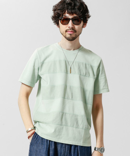 NANO universe（ナノユニバース）の「ピグメント切替えＴシャツ（Tシャツ/カットソー・メンズ・ミント/ライトベージュ・SMALL/MEDIUM/LARGE）」の2枚目の写真