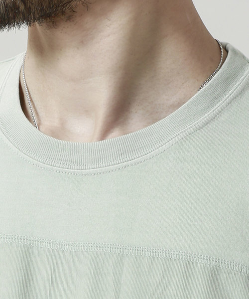 NANO universe（ナノユニバース）の「ピグメント切替えＴシャツ（Tシャツ/カットソー・メンズ・ミント/ライトベージュ・SMALL/MEDIUM/LARGE）」の3枚目の写真