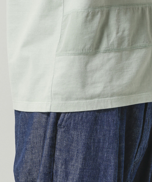 NANO universe（ナノユニバース）の「ピグメント切替えＴシャツ（Tシャツ/カットソー・メンズ・ミント/ライトベージュ・SMALL/MEDIUM/LARGE）」の6枚目の写真