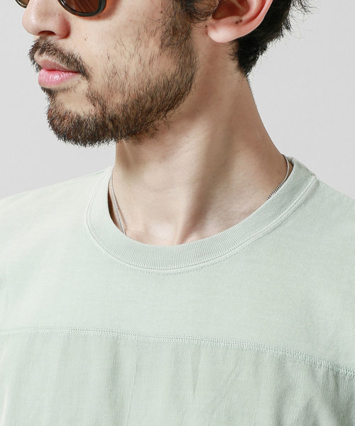 NANO universe（ナノユニバース）の「ピグメント切替えＴシャツ（Tシャツ/カットソー・メンズ・ミント/ライトベージュ・SMALL/MEDIUM/LARGE）」の8枚目の写真