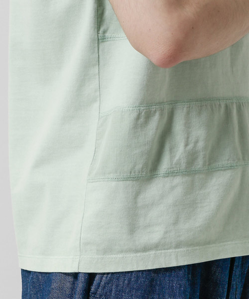 NANO universe（ナノユニバース）の「ピグメント切替えＴシャツ（Tシャツ/カットソー・メンズ・ミント/ライトベージュ・SMALL/MEDIUM/LARGE）」の9枚目の写真