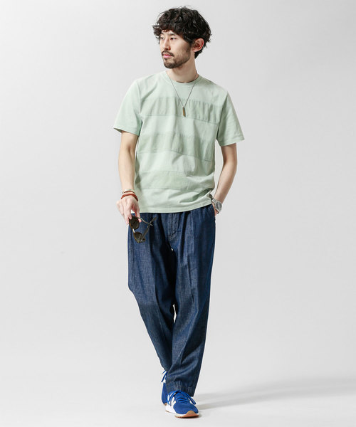 NANO universe（ナノユニバース）の「ピグメント切替えＴシャツ（Tシャツ/カットソー・メンズ・ミント/ライトベージュ・SMALL/MEDIUM/LARGE）」の11枚目の写真