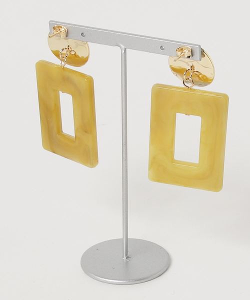 Monocoro toppi（モノコロトッピ）の「スクエアビッグピアス（ピアス（両耳用）・レディース・ブラウン/グリーン/ピンク/クリア・フリー）」の5枚目の写真