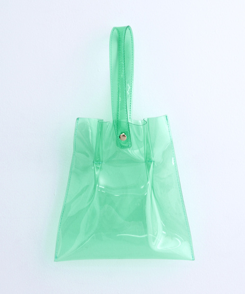 MERLOT（メルロー）の「クリアワンハンドルミニトートバッグ2700（トートバッグ・レディース・チャコールグレー/ブラウン/グリーン/クリア・FREE）」の3枚目の写真