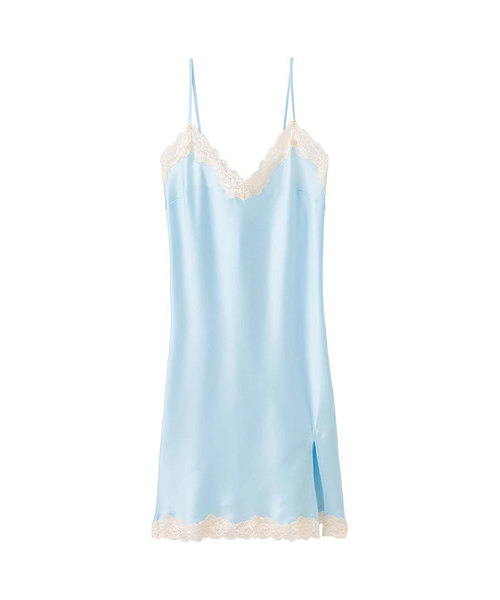 Lingerie by GeeRA（ランジェリーバイジーラ）の「静電防止サテンスリップ／レギュラー丈（その他アンダーウェア/インナー・レディース・ブラック/オフホワイト/ブラック系その他/ネイビー/ピンク/ライトブルー/シャンパン/グレイッシュブルー/ワイン/グリーン/ダークネイビー/スモークピンク/ホワイト系その他・LARGE/X-LARGE/MEDIUM/SMALL）」の7枚目の写真