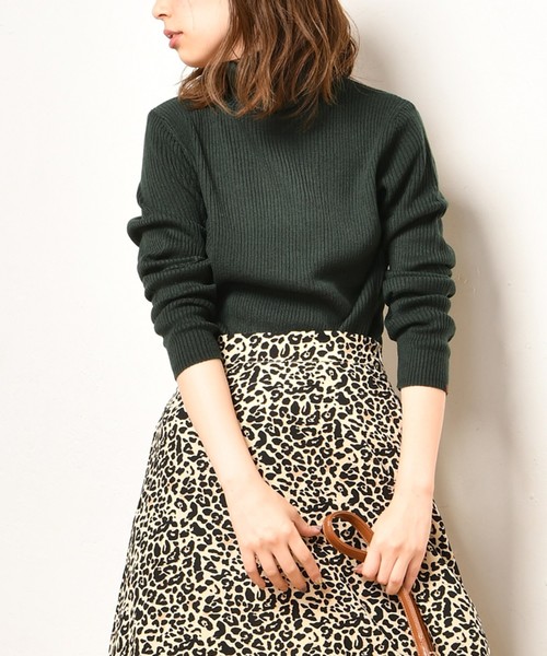 natural couture（ナチュラルクチュール）の「PPリブタートル（ニット/セーター・レディース・グリーン/マスタード/オフホワイト/グレー/パープル/ブラック・FREE）」の5枚目の写真