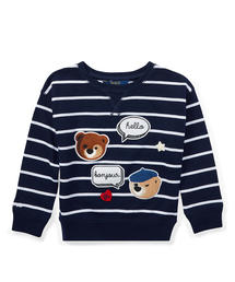 Toddler(トドラー)の「ストライプド パッチワーク スウェットシャツ(Tシャツ/カットソー)」