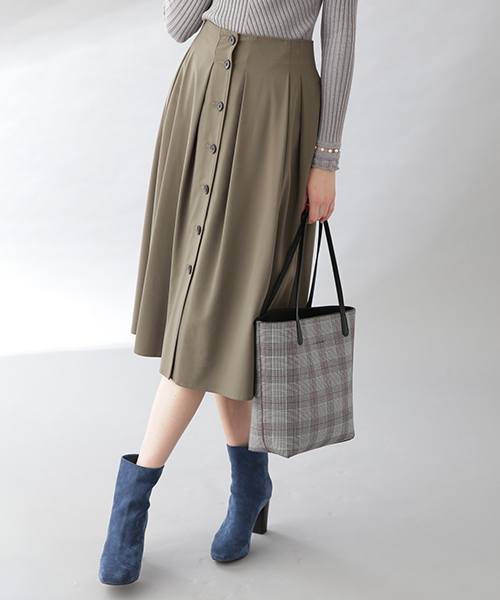 JILL STUART(ジルスチュアート)の「<WEB別注>レナフロントボタンスカート(スカート・レディース・カーキ/ピンク・0/2/4)」の2枚目の写真