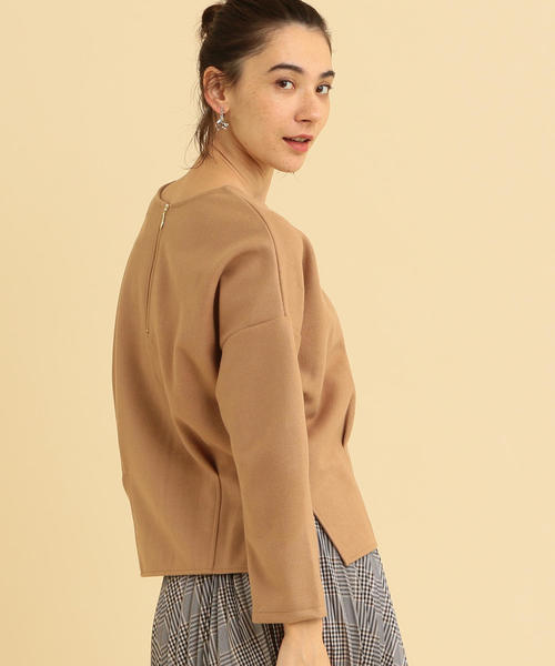 BEAUTY&YOUTH UNITED ARROWS(ビューティーアンドユースユナイテッドアローズ)の「BY メルトンジャージー バックジッププルオーバー ◆(Tシャツ/カットソー・レディース・ライトブルー/ブラック/ベージュ・FREE)」の2枚目の写真