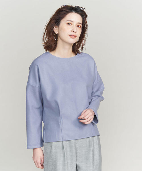 BEAUTY&YOUTH UNITED ARROWS(ビューティーアンドユースユナイテッドアローズ)の「BY メルトンジャージー バックジッププルオーバー ◆(Tシャツ/カットソー・レディース・ライトブルー/ブラック/ベージュ・FREE)」の3枚目の写真