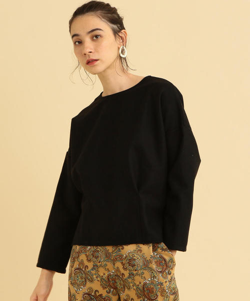 BEAUTY&YOUTH UNITED ARROWS(ビューティーアンドユースユナイテッドアローズ)の「BY メルトンジャージー バックジッププルオーバー ◆(Tシャツ/カットソー・レディース・ライトブルー/ブラック/ベージュ・FREE)」の1枚目の写真