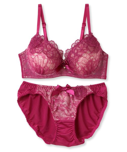 fran de lingerie（フランデランジェリー）の「Gran Flower 144 グランフラワー ブラ&ショーツセット A-Fカップ（ブラ&ショーツ・レディース・ブルー/ブラック/ワイン/グリーン/シャンパン・A70/F65/E75/B75/E70/E65/C70/D70/C65/D75/A75/C75/B70/F70/D65/F75/B65）」の4枚目の写真
