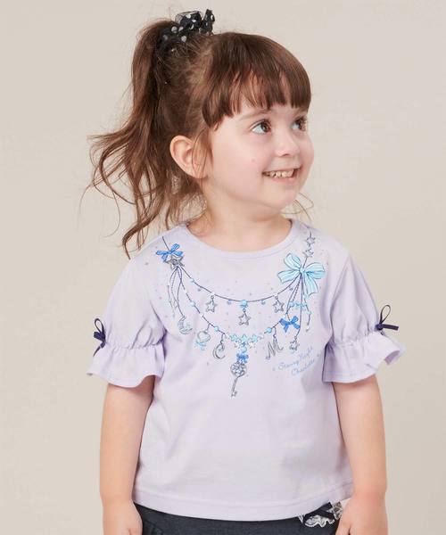 motherways(マザウェイズ)の「ガールズ 5分袖キャンディースリーブTシャツ 全7柄(Tシャツ/カットソー)」|ライラック