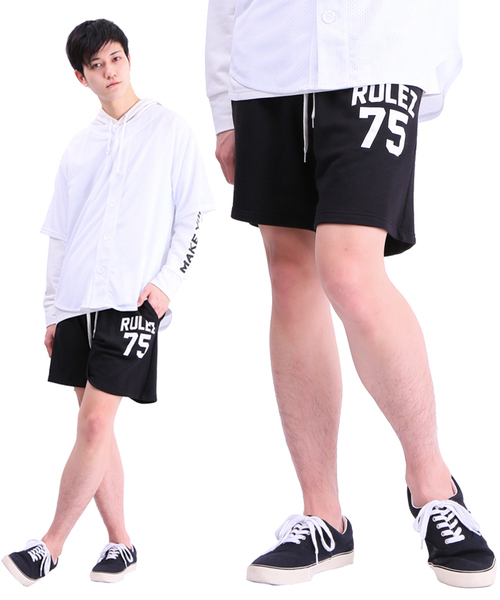 WEGO(ウィゴー)の「WEGO/ナンバリングスウェットショーツ(その他パンツ・メンズ・ブラック/杢グレー/ロイヤルブルー・MEDIUM/LARGE)」の2枚目の写真