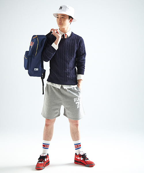 WEGO(ウィゴー)の「WEGO/ナンバリングスウェットショーツ(その他パンツ・メンズ・ブラック/杢グレー/ロイヤルブルー・MEDIUM/LARGE)」の4枚目の写真