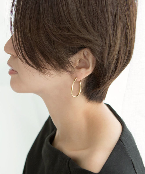 colleca la（コレカラ）の「ねじれドロップフープピアス（ピアス（両耳用）・レディース・シルバー/ゴールド・ﾌﾘ-）」の7枚目の写真