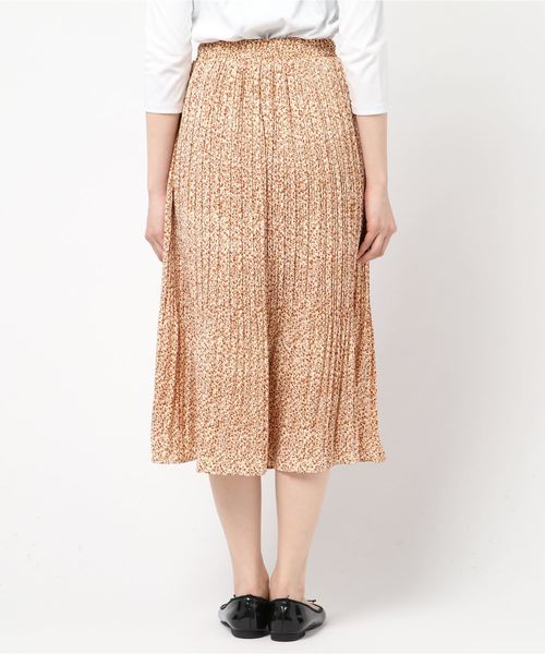おしゃれスタ(オシャレスタ)の「プチフラワー柄 プリーツギャザーSK(LC)(スカート・レディース・ベージュ/ブラック・FREE)」の3枚目の写真