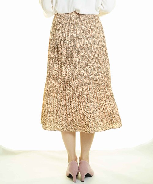 おしゃれスタ(オシャレスタ)の「プチフラワー柄 プリーツギャザーSK(LC)(スカート・レディース・ベージュ/ブラック・FREE)」の6枚目の写真