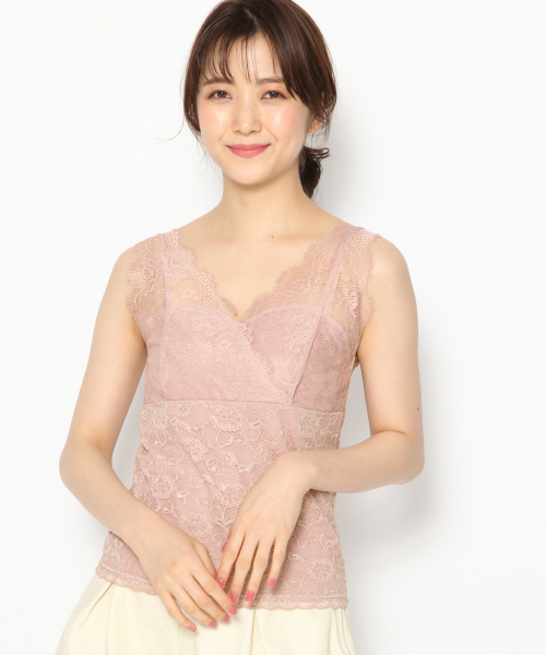 Heather（ヘザー）の「レースVタンク　837844（タンクトップ・レディース・ホワイト/ブラック/ピンク・FREE）」の3枚目の写真