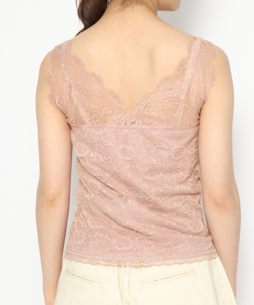 Heather（ヘザー）の「レースVタンク　837844（タンクトップ・レディース・ホワイト/ブラック/ピンク・FREE）」の6枚目の写真