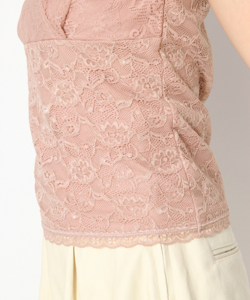 Heather（ヘザー）の「レースVタンク　837844（タンクトップ・レディース・ホワイト/ブラック/ピンク・FREE）」の9枚目の写真