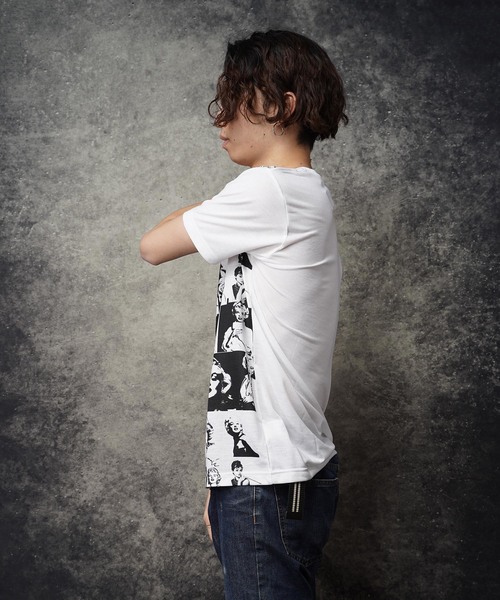 おしゃれスタ(オシャレスタ)の「モノトーンガールズフォトプリントクルーネックTシャツ(KU)(Tシャツ/カットソー・メンズ・ホワイト/ブラック・M/L)」の6枚目の写真