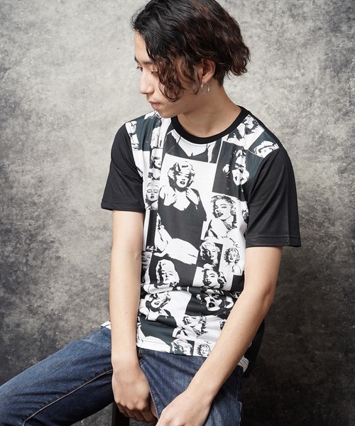 おしゃれスタ(オシャレスタ)の「モノトーンガールズフォトプリントクルーネックTシャツ(KU)(Tシャツ/カットソー・メンズ・ホワイト/ブラック・M/L)」の11枚目の写真