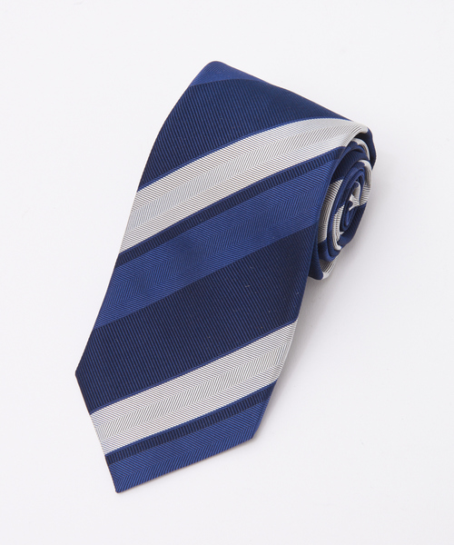 ABAHOUSE（アバハウス）の「【Recency of Mine】シロ抜きストライプタイ（ネクタイ・メンズ・ネイビー/ワイン・フリー）」の2枚目の写真