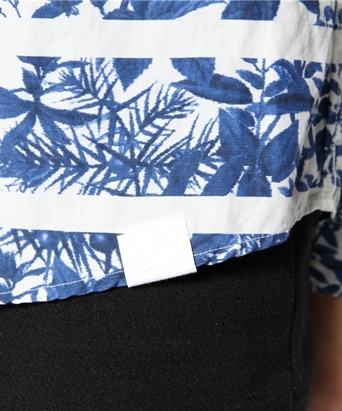 Ray BEAMS（レイビームス）の「●White Mountaineering×Ray BEAMS / 別注 ボタニカルボーダー シャツ（シャツ/ブラウス・レディース・グリーン/ネイビー・ONE SIZE）」の14枚目の写真