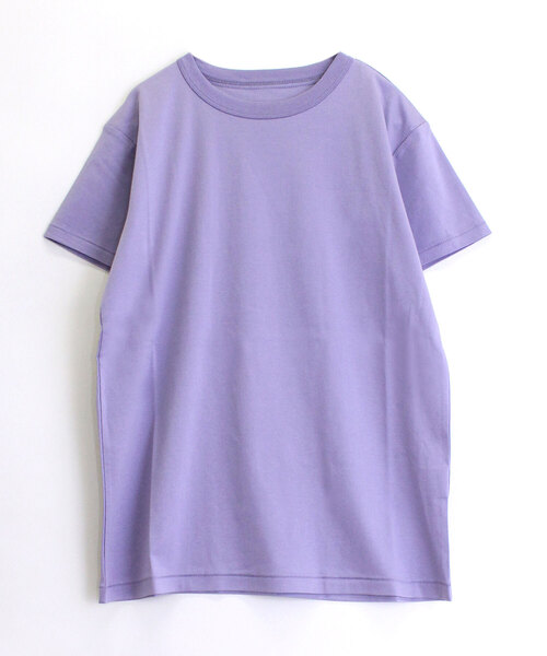 RNA-N(アールエヌエーエヌ)の「M0948 80/-スムースシルケットクルーネックTシャツ(Tシャツ/カットソー・レディース・ブラック/パープル/オフホワイト/スモークグレー・MEDIUM)」の1枚目の写真