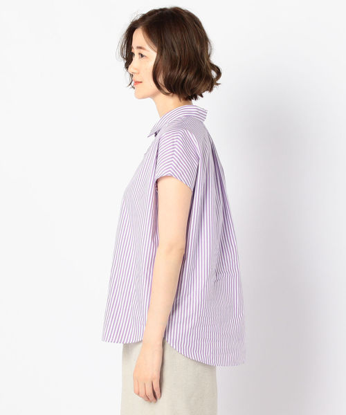 NOLLEY’S(ノーリーズ)の「パール釦半袖2wayブラウス(シャツ/ブラウス・レディース・ホワイト/グレー系その他3/ブルー系その他3/パープル系その他3・36/38)」の16枚目の写真