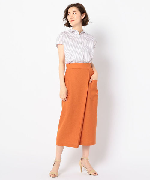 NOLLEY’S(ノーリーズ)の「パール釦半袖2wayブラウス(シャツ/ブラウス・レディース・ホワイト/グレー系その他3/ブルー系その他3/パープル系その他3・36/38)」の7枚目の写真