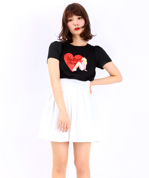 WEGO（ウィゴー）の「WEGO/ポンチタックフレアスカート（スカート・レディース・グリーン/ネイビー/レッド/オフホワイト・FREE）」の2枚目の写真