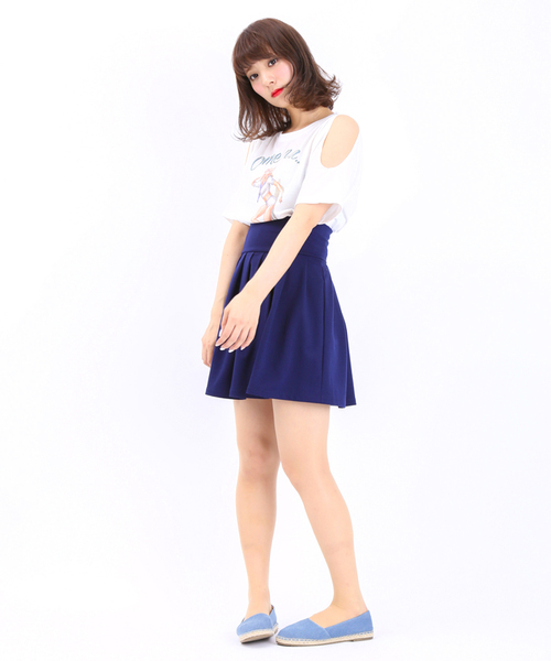 WEGO（ウィゴー）の「WEGO/ポンチタックフレアスカート（スカート・レディース・グリーン/ネイビー/レッド/オフホワイト・FREE）」の14枚目の写真