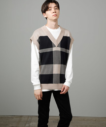 JUNRED | BIGチェックベスト(ベスト)